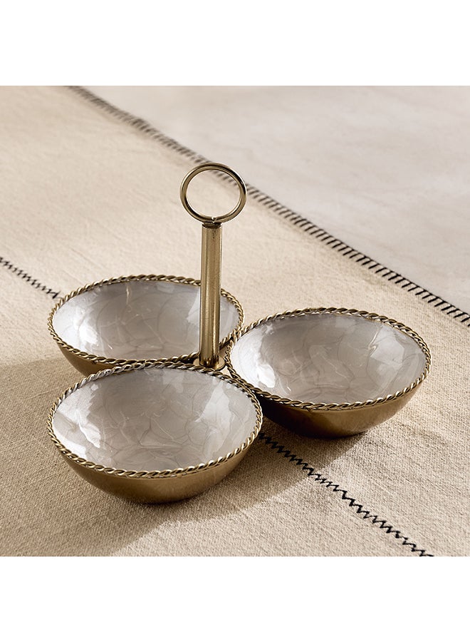 Home Box Lera Footed Candy Dish, Gold Finish, 3-Piece Set - Image 2